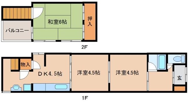 中央４丁目貸家の物件間取画像